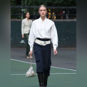 Maryam nassir zadeh metallic silver pouch bag